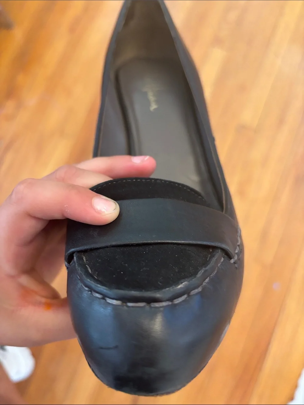 Cole Haan Black Leather Penny Loafers for Women
